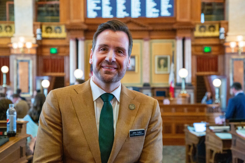  Democratic state Rep. Josh Turek poses for a portrait on the House floor.
